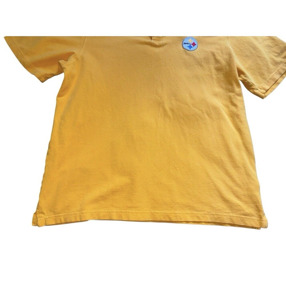 NFL Men’s Steelers Yellow Polo Shirt W/ Logo Size Medium - Picture 4 of 6